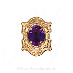 GS495 AMY - 14 Karat Gold Amethyst Slide 